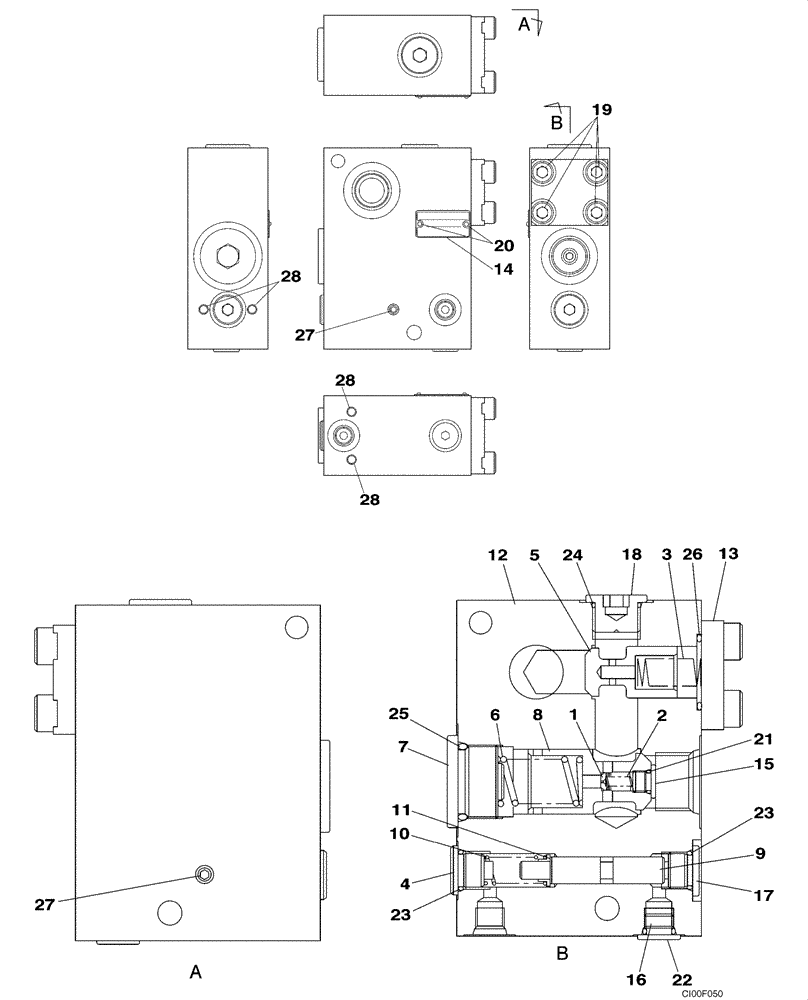 Схема запчастей Case CX135SR - (08-091) - VALVE ASSY - AUXILIARY CONTROL (08) - HYDRAULICS