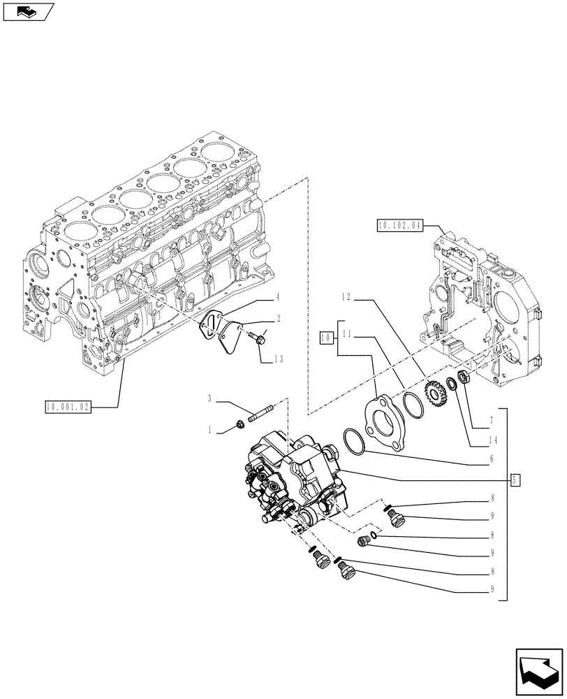 Схема запчастей Case F4HFE613R A003 - (10.247.01) - INJECTION PUMP (504041280) ENGINE COMPONENTS