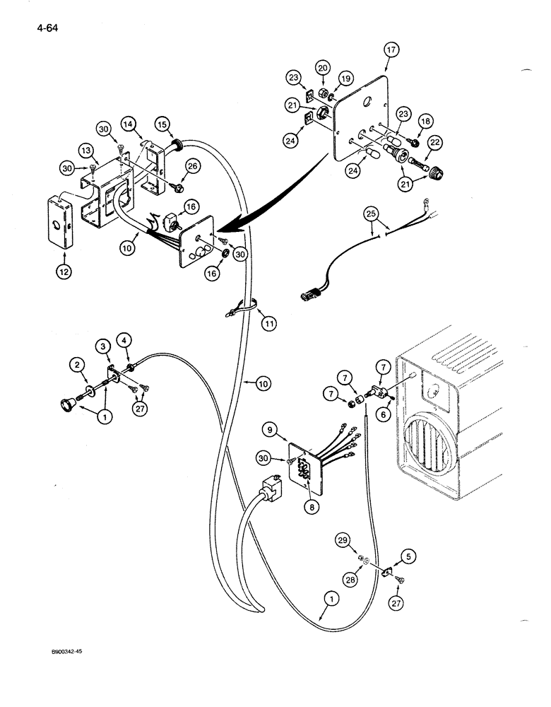 Схема запчастей Case 1085B - (4-064) - LIQUID PROPANE FIRED HEATER, ELECTRICAL CONTROLS (04) - ELECTRICAL SYSTEMS