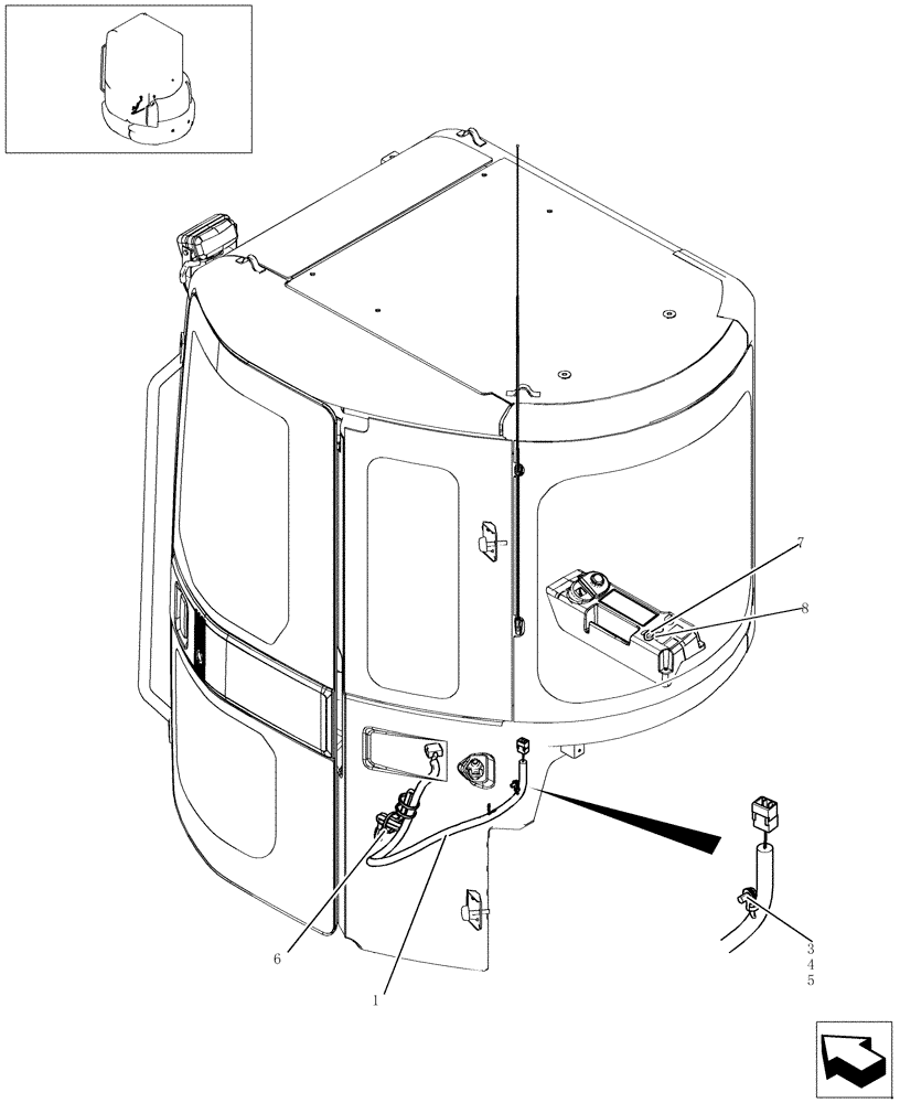 Схема запчастей Case CX31B - (314-01[1]) - ELECTRIC SYSTEM - HARNESS CAB (55) - ELECTRICAL SYSTEMS