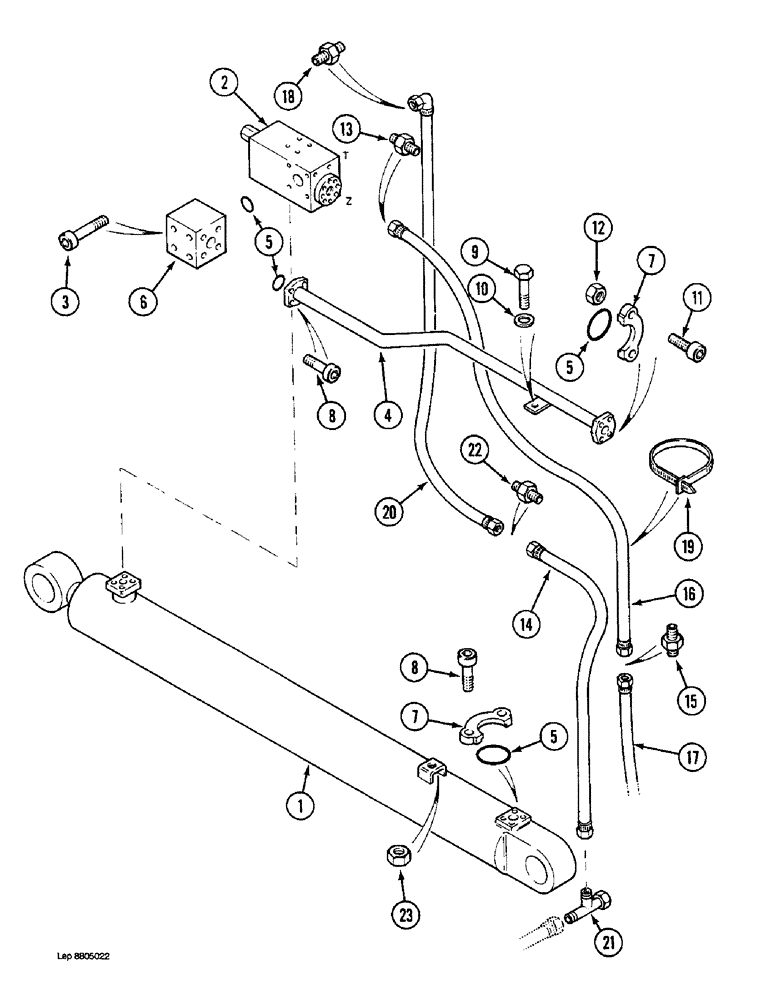 Схема запчастей Case 1088 - (8G-24) - ARM CYLINDER CIRCUIT, WITH LOAD HOLDING VALVE (08) - HYDRAULICS