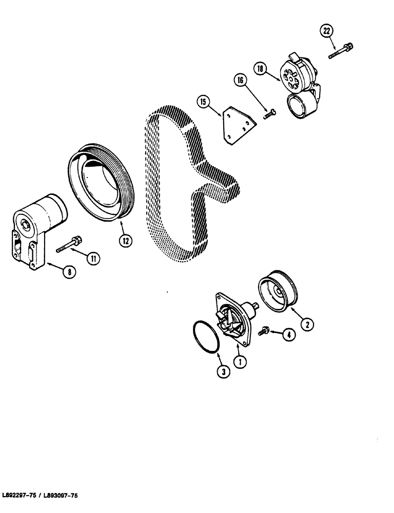 Схема запчастей Case 1088 - (014) - WATER PUMP SYSTEM (10) - ENGINE