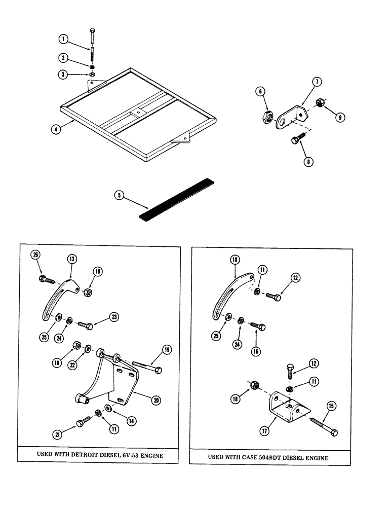 Схема запчастей Case 50 - (4-080) - ELECTRICAL MOUNTING BRACKETS AND HARDWARE (04) - ELECTRICAL SYSTEMS