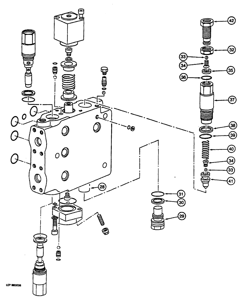 Схема запчастей Case 688 - (7-26) - DRIVE CONTROL VALVE, TRACK DRIVE SECTION, P.I.N. 74228 TO 74485, 11501 AND AFTER (07) - BRAKES