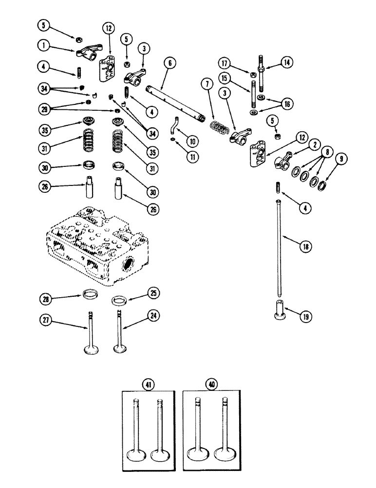 Схема запчастей Case 50 - (2-42) - VALVE MECHANISM, 504BDT ENGINE (02) - ENGINE