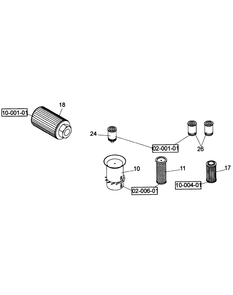 Схема запчастей Case SV212 - (01-001-00[02]) - QUICK REFERENCE TO FREQUENTLY ORDERED PARTS (00) - PICTORIAL INDEX