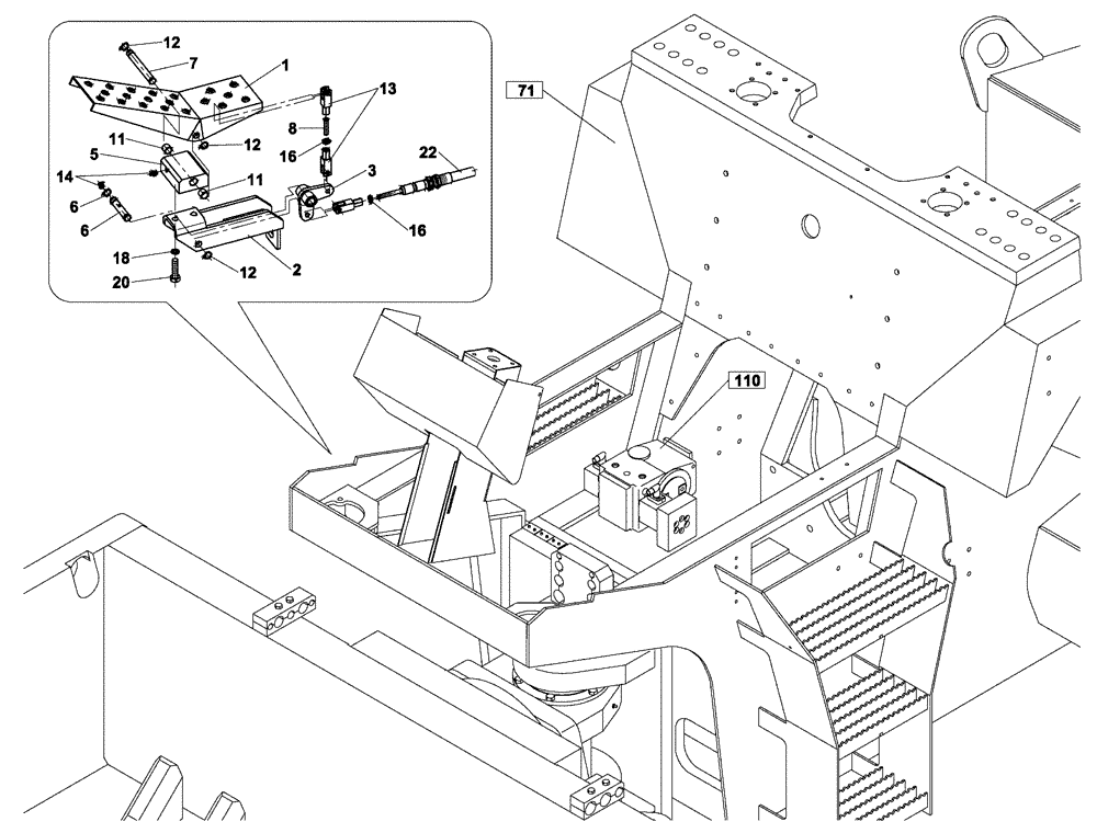 Схема запчастей Case SV210 - (10-025-00[01]) - HYDRAULIC CIRCUIT - DOZER BLADE (08) - HYDRAULICS