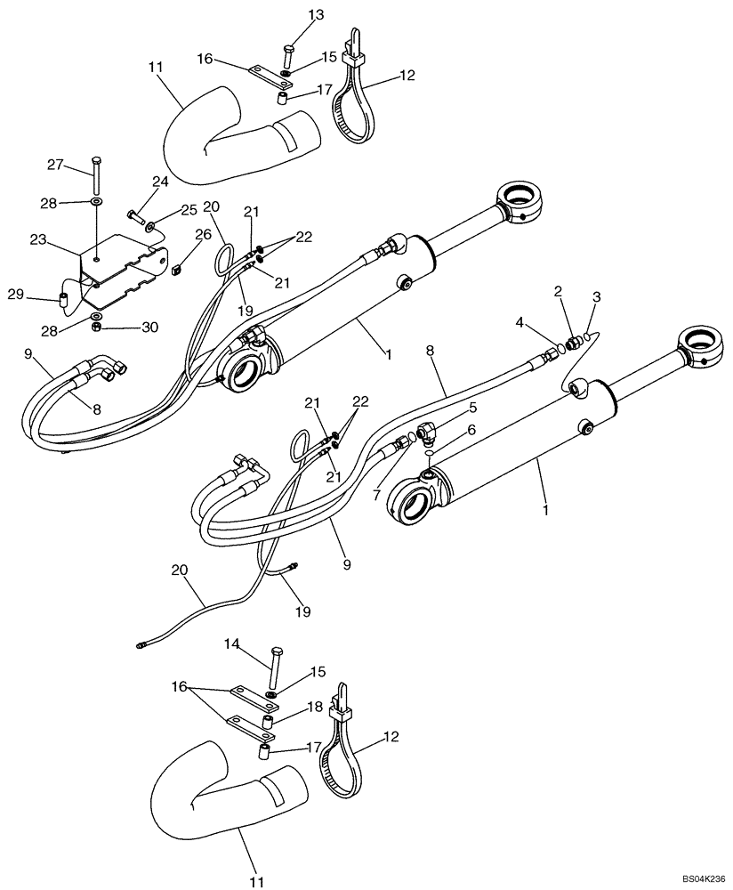 Схема запчастей Case 650K - (08-08) - HYDRAULICS - ANGLE CIRCUIT (08) - HYDRAULICS