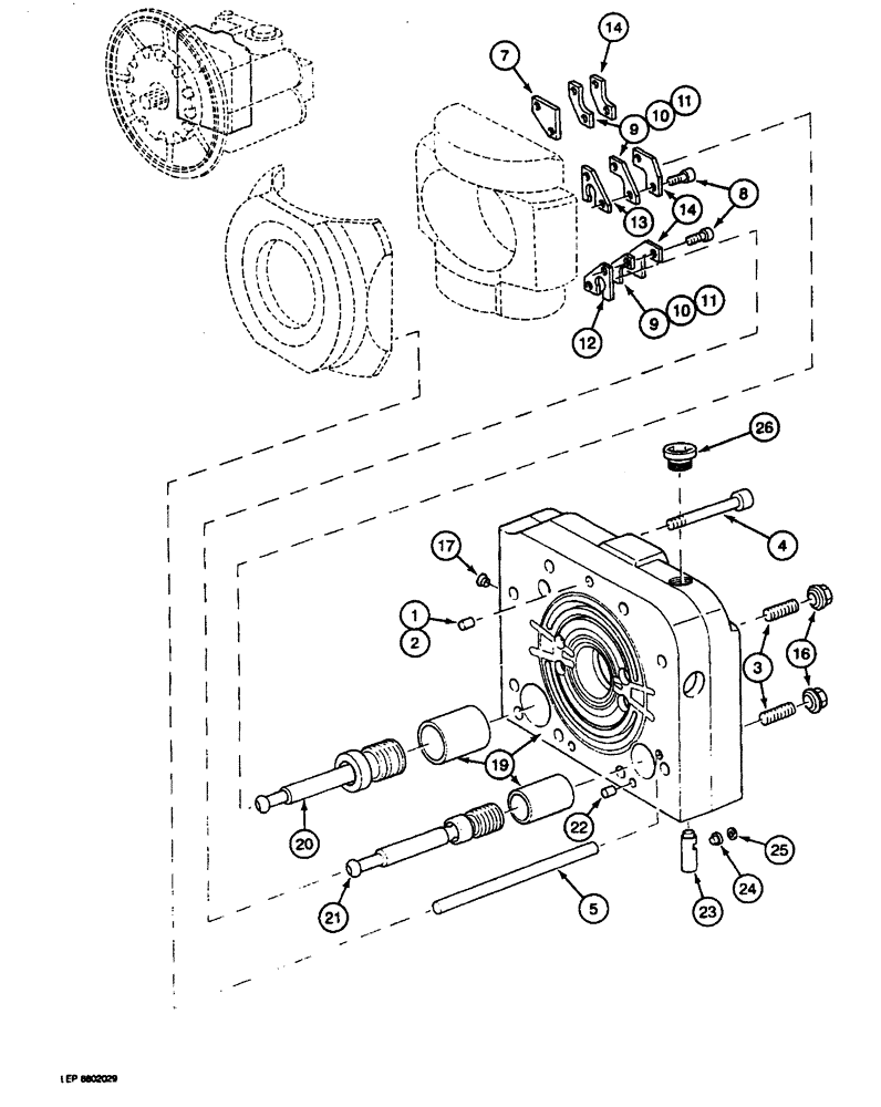 Схема запчастей Case 688 - (8-042) - HIGH PRESSURE HYDRAULIC PUMP, P.I.N FROM 852.7.10.0108 AND AFTER (08) - HYDRAULICS