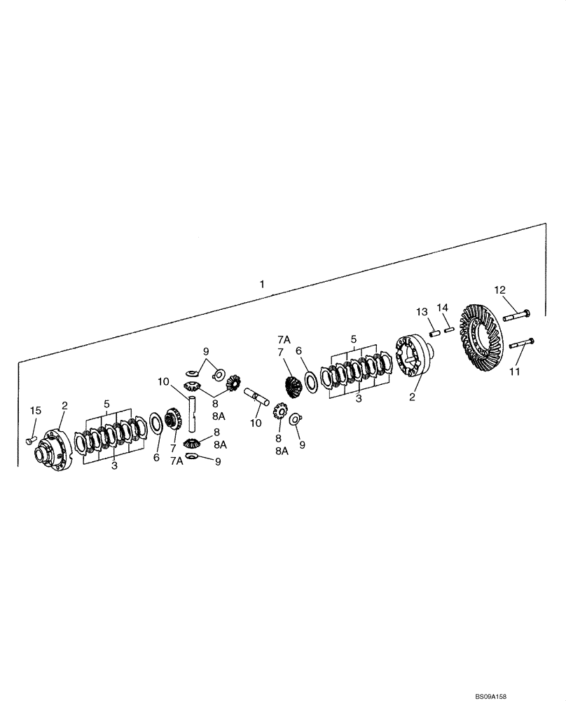 Схема запчастей Case 621D - (06-23C) - AXLE, REAR - DIFFERENTIAL (06) - POWER TRAIN