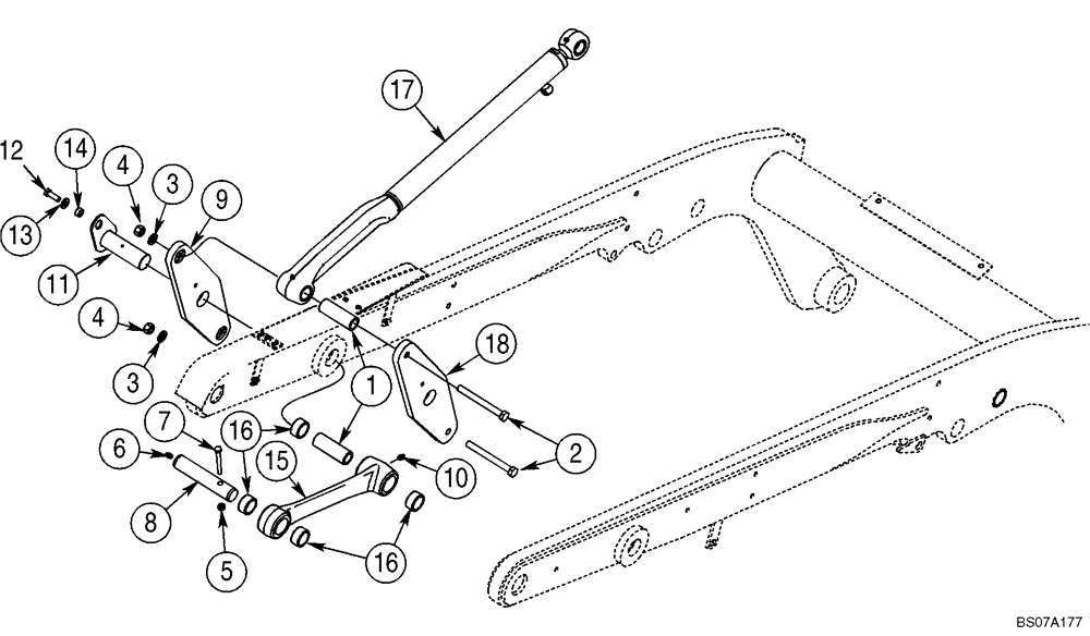 Схема запчастей Case 450 - (09-03) - FRAME, REAR - LOADER LINKAGE (09) - CHASSIS