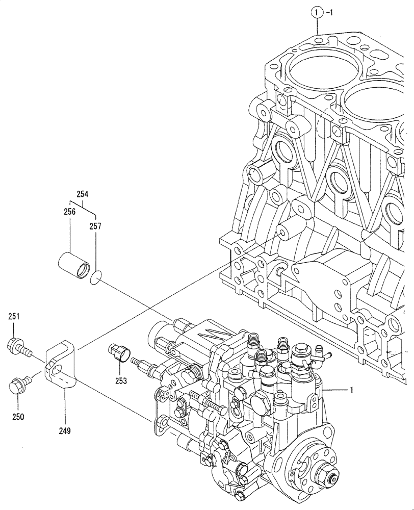 Схема запчастей Case CX36B - (ENGINE-11[1]) - FUEL INJECTION PUMP (10) - ENGINE