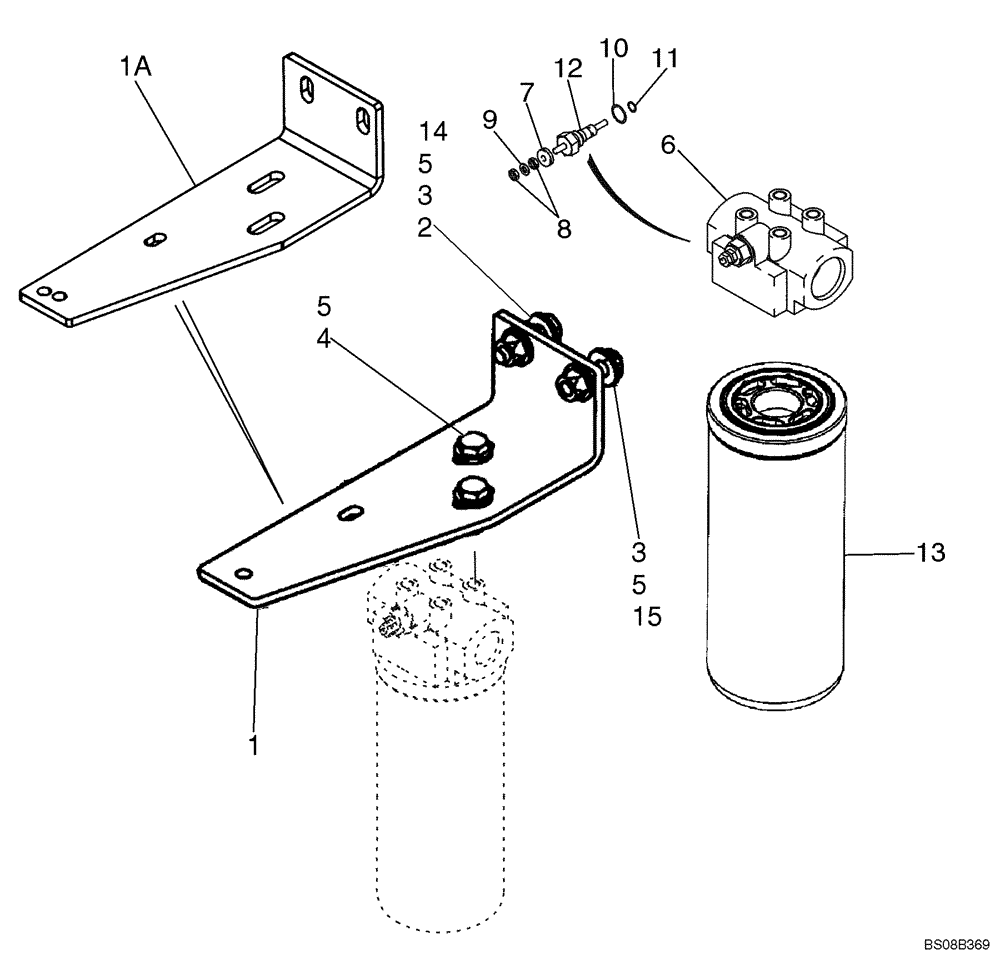 Схема запчастей Case 420 - (06-06) - FILTER ASSY - MOUNTING (06) - POWER TRAIN