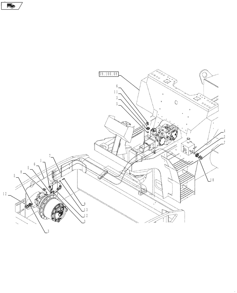 Схема запчастей Case SV212 - (35.353.05[03]) - LINES, FRONT DRUM DRIVE - NARROW VERSION (35) - HYDRAULIC SYSTEMS