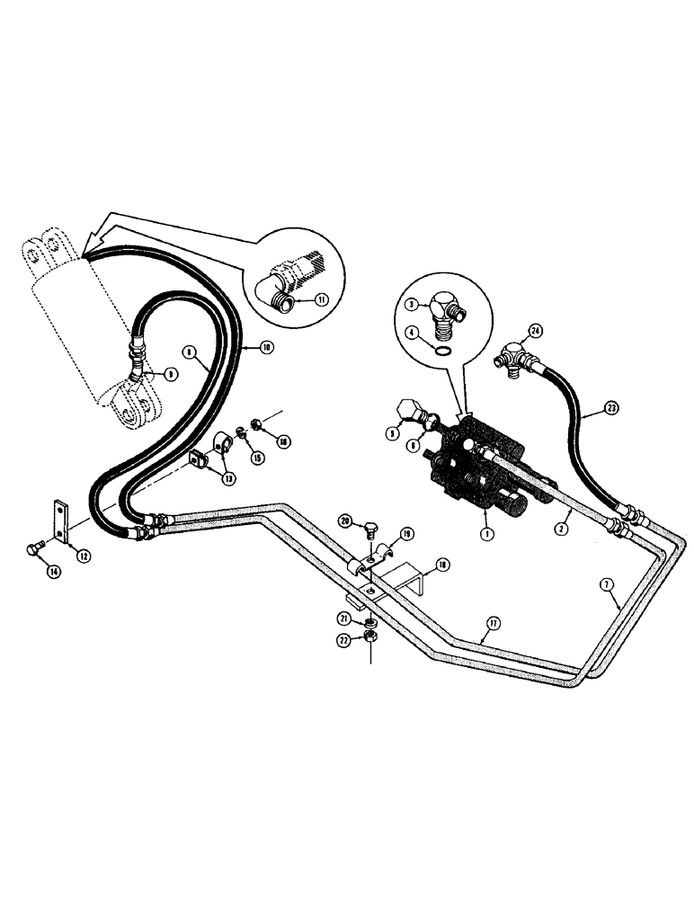 Схема запчастей Case 420C - (246) - THREE POINT HITCH HYDRAULICS, (WITH DRAWBAR TRACTOR OR PULL BEHIND HYDRAULICS) (07) - HYDRAULIC SYSTEM