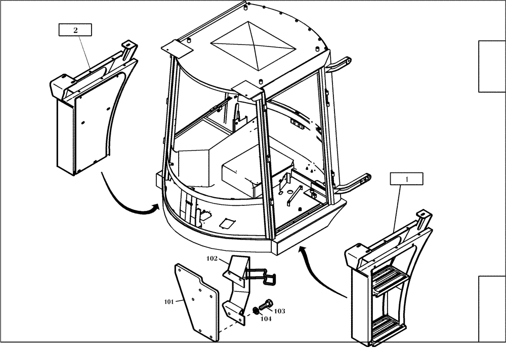 Схема запчастей Case 321D - (01.811[002]) - STEPS MOUNTING PARTS (S/N 591052-591064) No Description