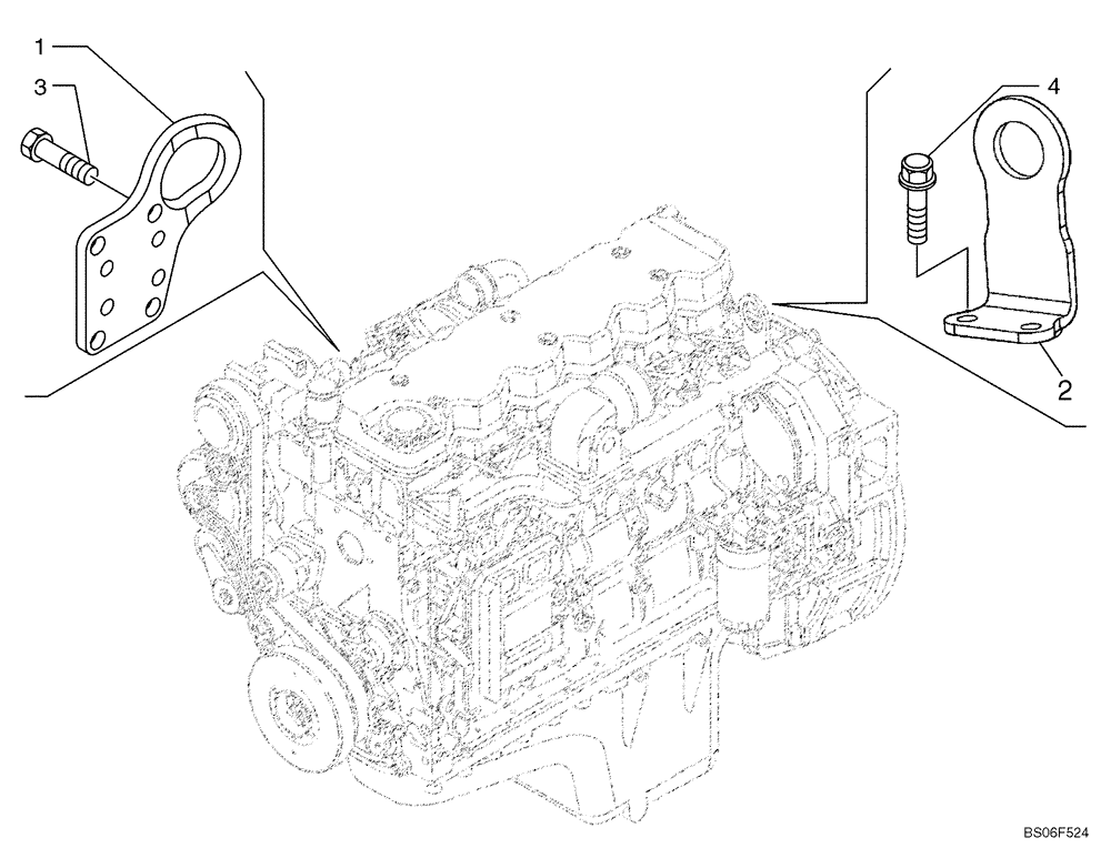 Схема запчастей Case 1150K - (02-42) - ENGINE - LIFT HOOKS (02) - ENGINE