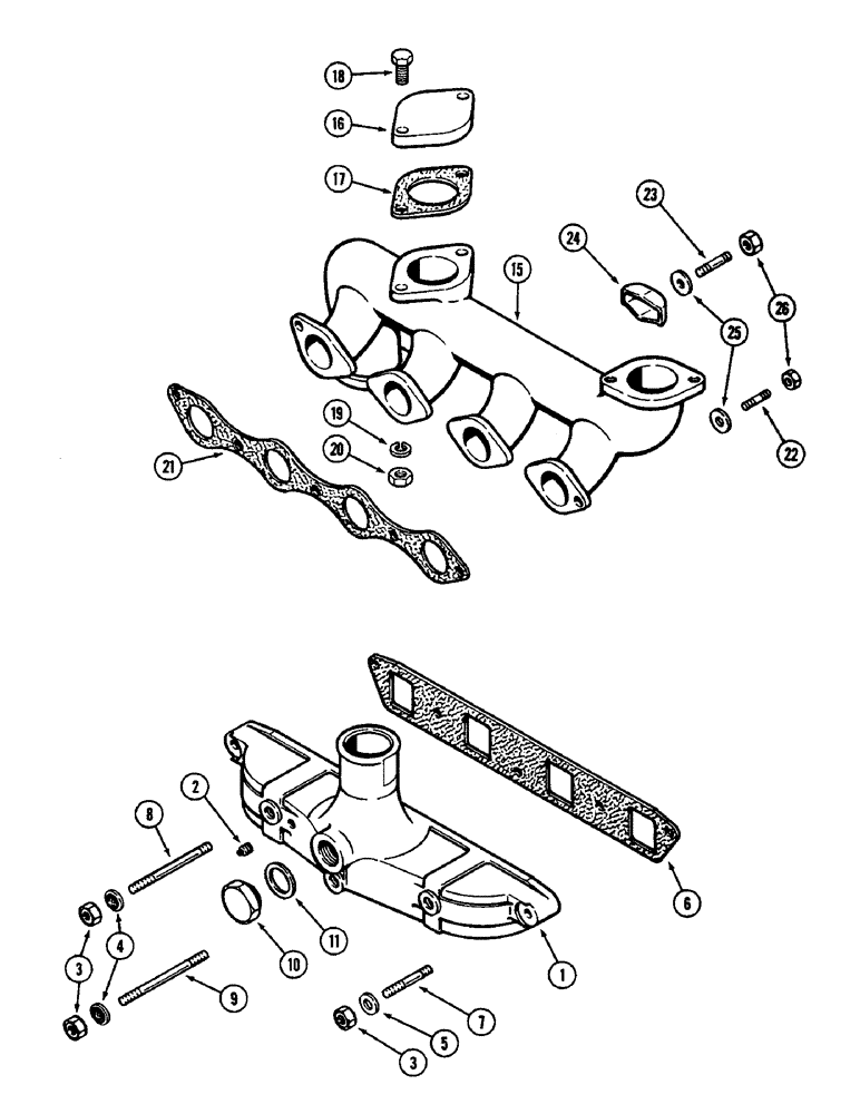 Схема запчастей Case 350B - (026) - MANIFOLDS, 188 DIESEL ENGINE (01) - ENGINE