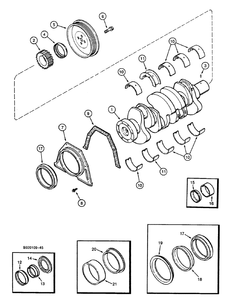 Схема запчастей Case 688C - (2-52) - CRANKSHAFT (01) - ENGINE