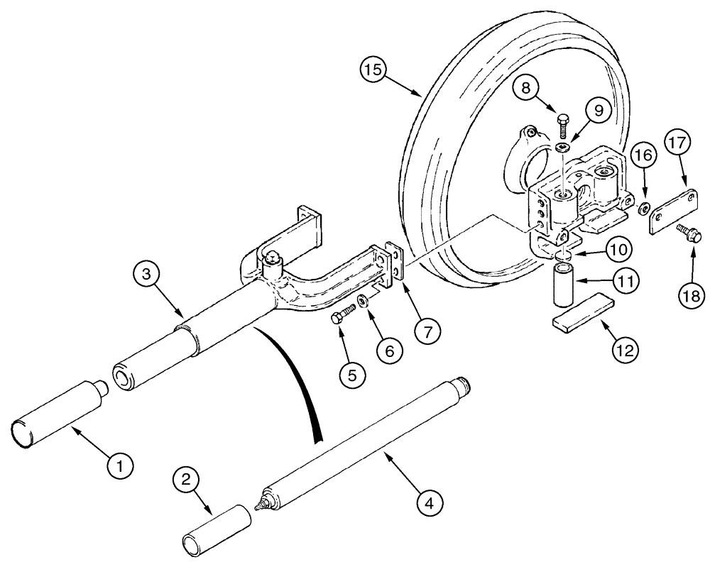 Схема запчастей Case 550H - (5-03) - TRACK ADJUSTER AND IDLER, MOUNTING (11) - TRACKS/STEERING