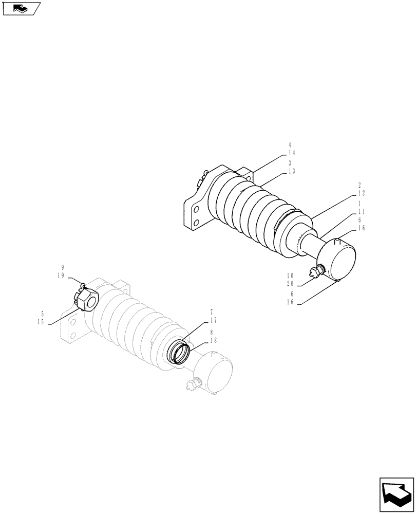 Схема запчастей Case CX27B ASN - (48.134.02) - IDLER ASSY, CRAWLER (48) - TRACKS & TRACK SUSPENSION