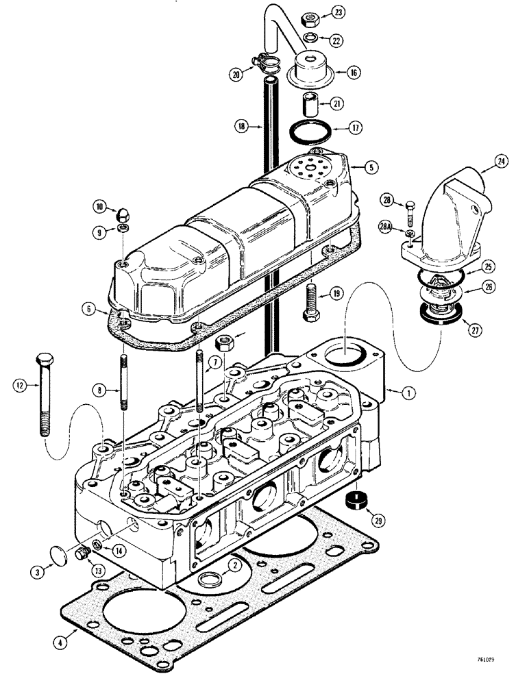 Схема запчастей Case 380CK - (014) - CYLINDER HEAD AND COVER (02) - ENGINE