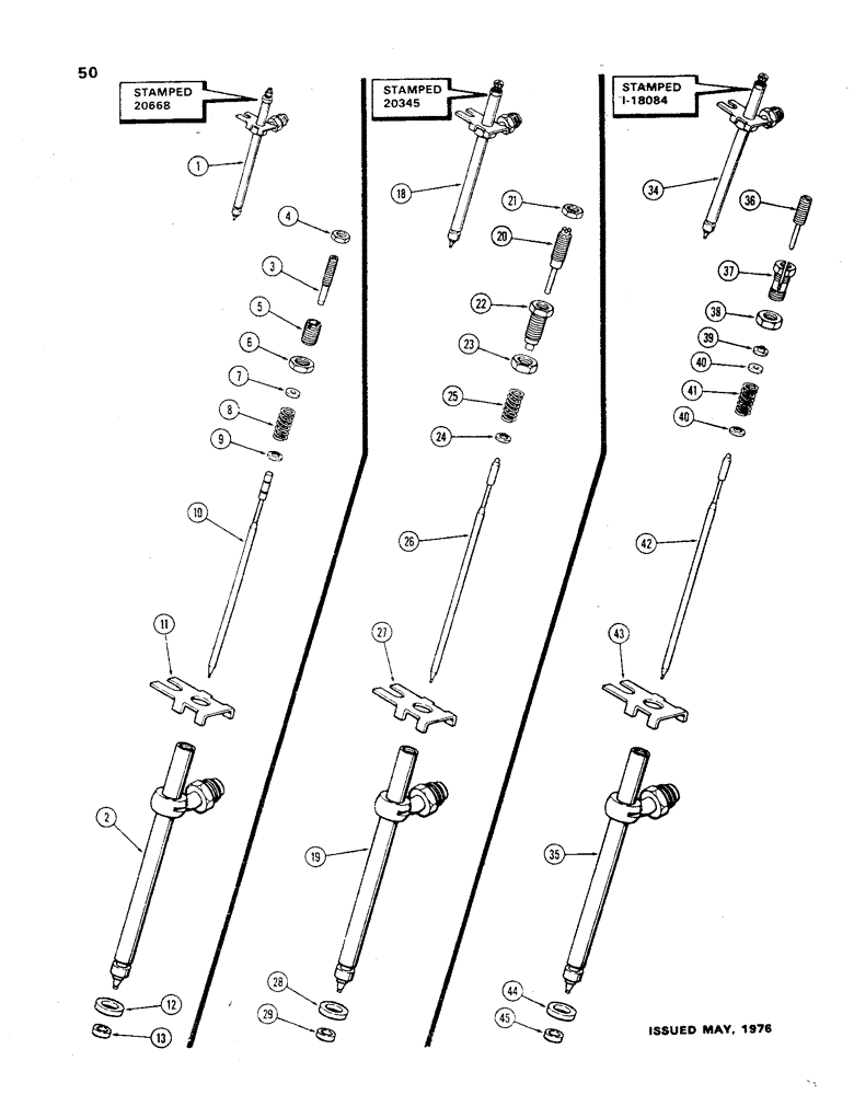 Схема запчастей Case 850 - (050) - A138322 INJECTOR NOZZLES, 1ST USED ENG. SER. NO. 2577647 (02) - FUEL SYSTEM