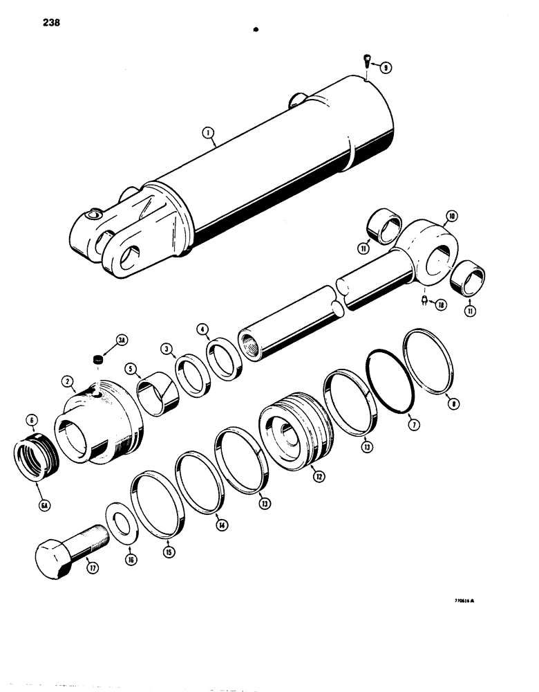 Схема запчастей Case 850B - (238) - G101211 LOADER CLAM CYLINDERS (07) - HYDRAULIC SYSTEM