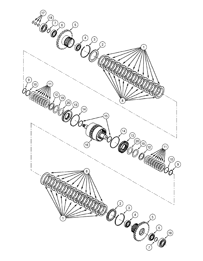 Схема запчастей Case 885 - (06-24[01]) - TRANSMISSION - 5th SPEED AXLE (06) - POWER TRAIN