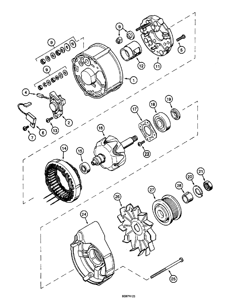 Схема запчастей Case 590SL - (4-06) - ALTERNATOR (04) - ELECTRICAL SYSTEMS