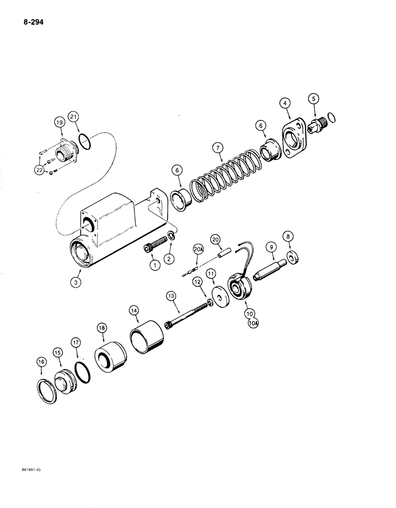 Схема запчастей Case 780C - (8-294) - HYDRECO LOADER CONTROL VALVE, BUCKET SPOOL MAGNETIC DETENT (08) - HYDRAULICS