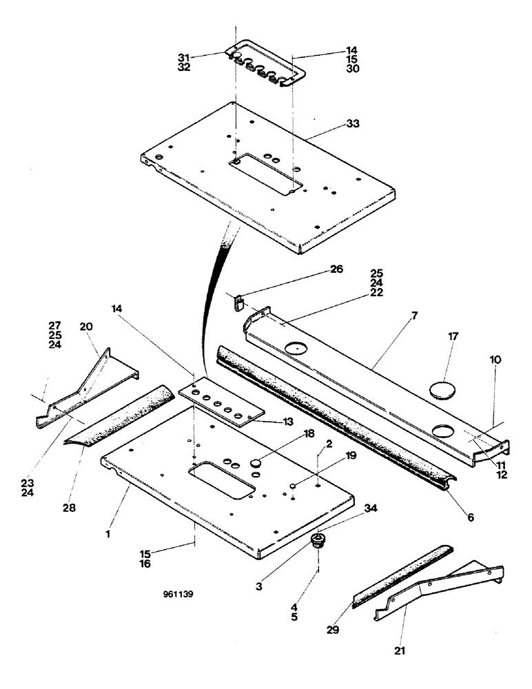 Схема запчастей Case 580G - (434) - REAR FLOOR PLATES - AXIAL BACKHOE (09) - CHASSIS/ATTACHMENTS