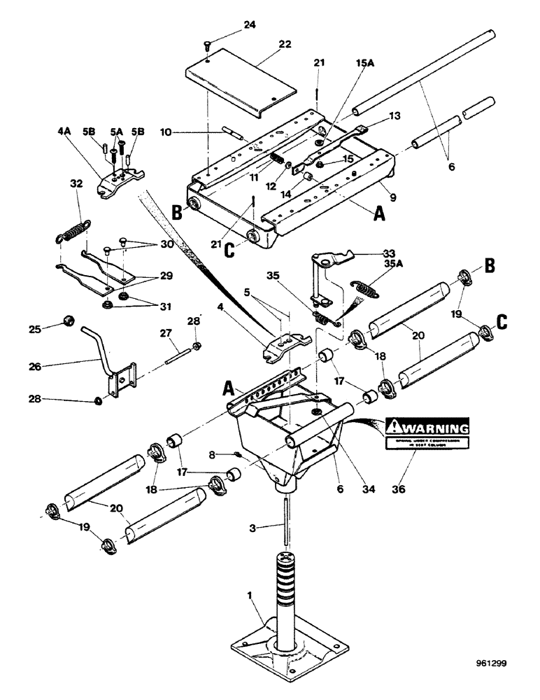 Схема запчастей Case 580G - (448) - SEAT SUPPORT (09) - CHASSIS/ATTACHMENTS