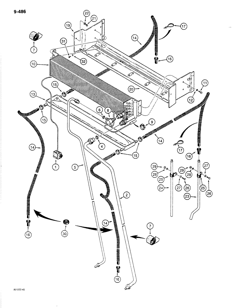 Схема запчастей Case 780C - (9-486) - CAB AIR CONDITIONING (09) - CHASSIS/ATTACHMENTS