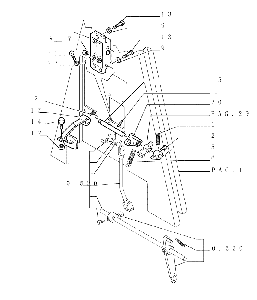 Схема запчастей Case 1850K - (9.654[30]) - ROPS CAB - COMPONENTS - OPTIONAL CODE 784110131 (19) - OPTIONS