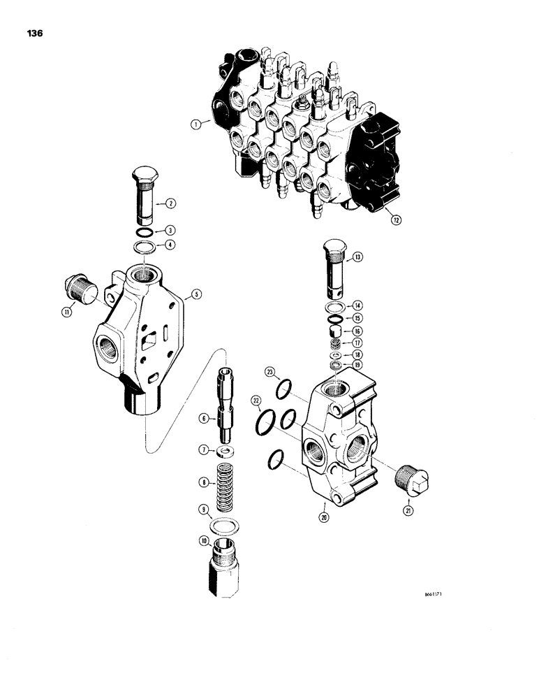 Схема запчастей Case 26 - (136) - D37146 BACKHOE OUTLET SECTION 