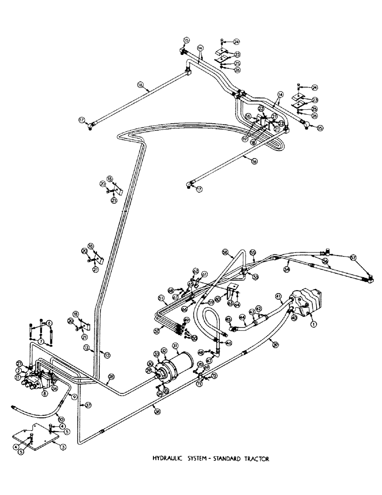 Схема запчастей Case M3B - (054) - HYDRAULIC SYSTEM - STANDARD TRACTOR 