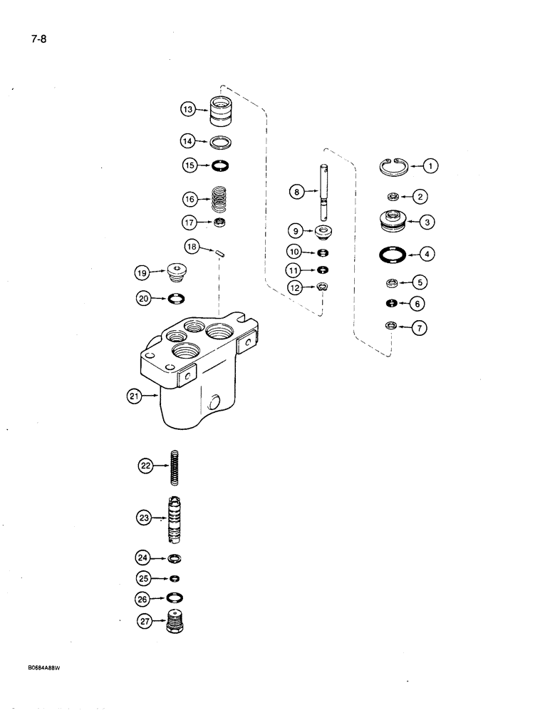 Схема запчастей Case 780D - (7-08) - BRAKE MASTER CYLINDER (07) - BRAKES