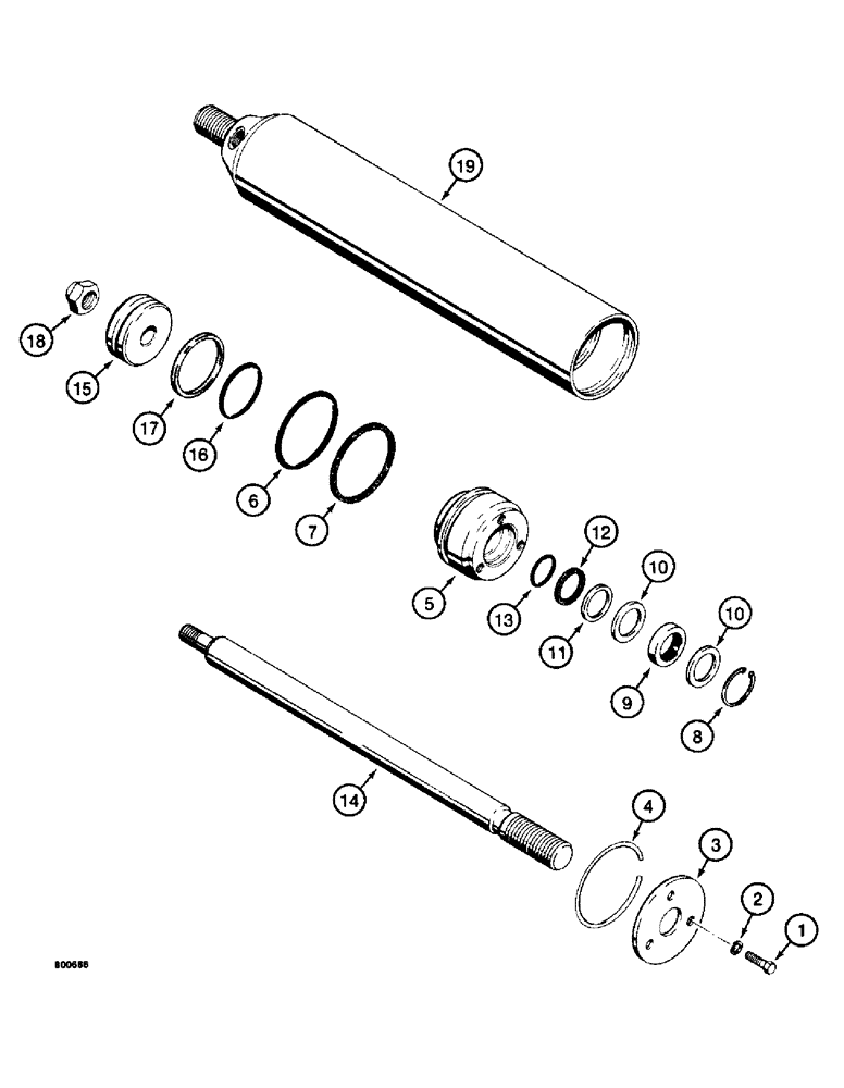 Схема запчастей Case 780 - (158) - STEERING CYLINDERS (05) - STEERING