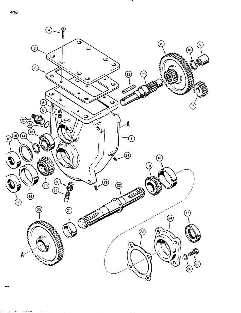 Схема запчастей Case SD100 - (416) - H511105 HYDRA-BORER GEARBOX (89) - TOOLS