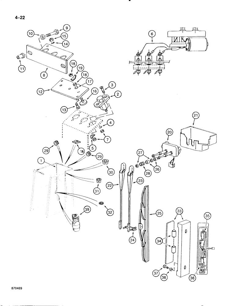 Схема запчастей Case 888 - (4-022) - CAB ELECTRICAL COMPONENTS (04) - ELECTRICAL SYSTEMS