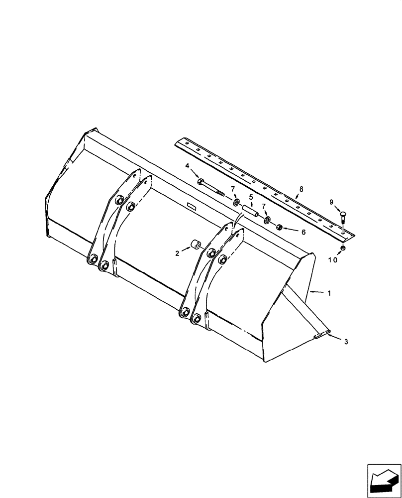 Схема запчастей Case 580SM - (82.100.01[02]) - BUCKET, LOADER LONG LIP (93 IN) (580SM / 580SM+) (82) - FRONT LOADER & BUCKET