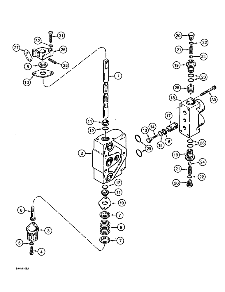 Схема запчастей Case 860 - (8-051E) - BACKHOE CONTROL VALVE ASSEMBLY - H672270 - STABILIZER SECTION (08) - HYDRAULICS