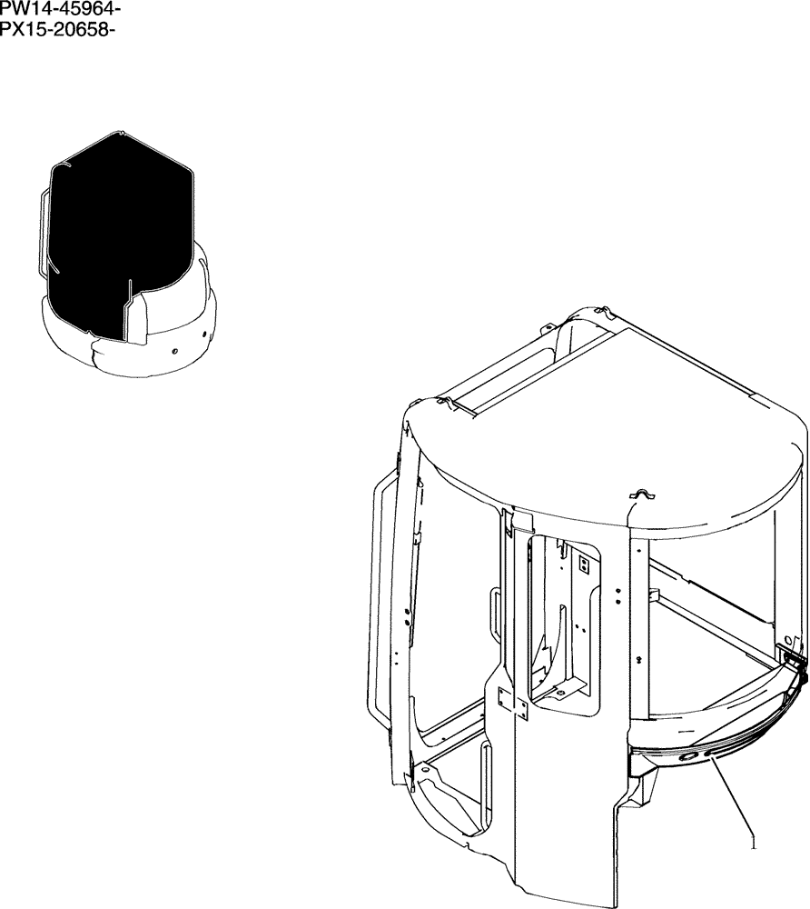 Схема запчастей Case CX31B - (742-26[1]) - CAB INSTAL (COOLER) (36) - PNEUMATIC SYSTEM