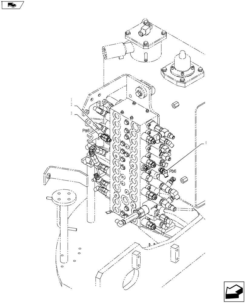 Схема запчастей Case CX55BMSR - (01-040[04]) - CONTROL LINES, MAIN (35) - HYDRAULIC SYSTEMS