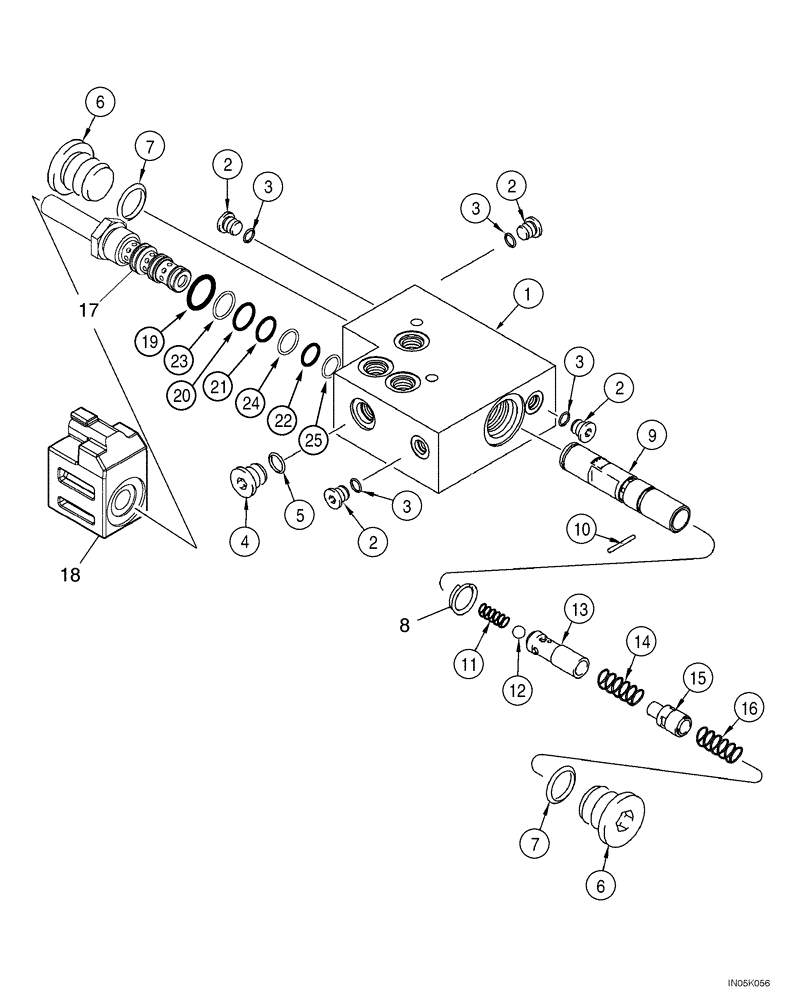 Схема запчастей Case 1150H_IND - (06-13) - VALVE, CONTROL - HIGH/LOW RANGE (06) - POWER TRAIN