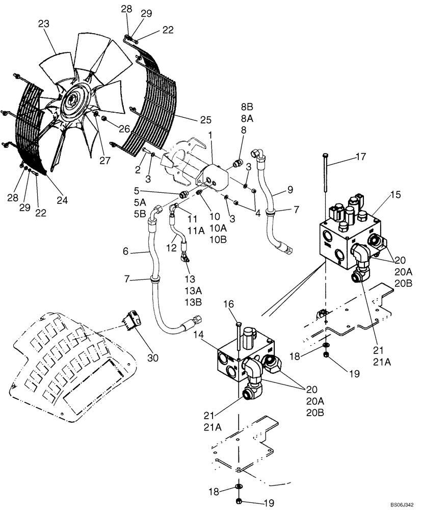 Схема запчастей Case 721E - (02-03) - FAN DRIVE (02) - ENGINE