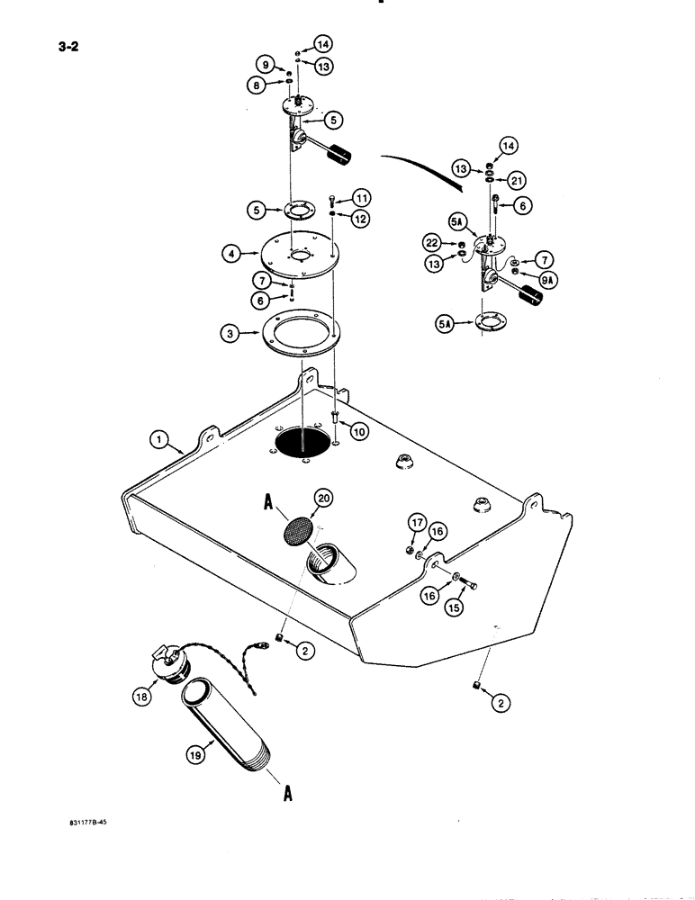 Схема запчастей Case W11B - (3-002) - FUEL TANK (03) - FUEL SYSTEM