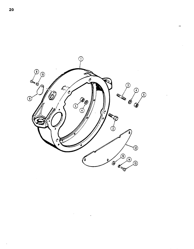 Схема запчастей Case DH5 - (20) - FLYWHEEL HOUSING (10) - ENGINE