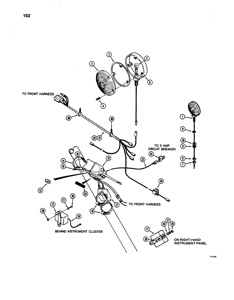 Схема запчастей Case W24C - (152) - TURN SIGNAL AND FLASHER LAMP (04) - ELECTRICAL SYSTEMS